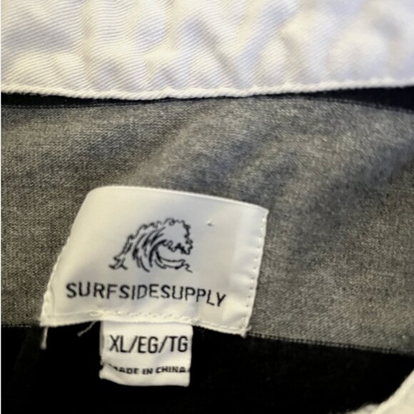 SurfSide Supply CO Men’s Striped Polo Rugby Shirt Size XL Stripes - Navy Blue - Picture 6 of 7